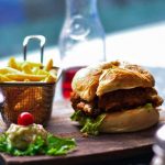 Cheesy Burger With Fried Special Dish